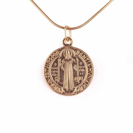 Medalik św. Benedykt - srebrny - pozłacany