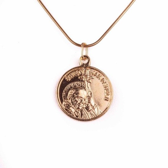 Medalik św.Jan Paweł II - srebrny - pozłacany