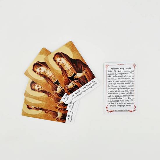 Obrazek plastikowy z modlitwą św. Monika - orędowniczka zmartwionych i zatroskanych kobiet