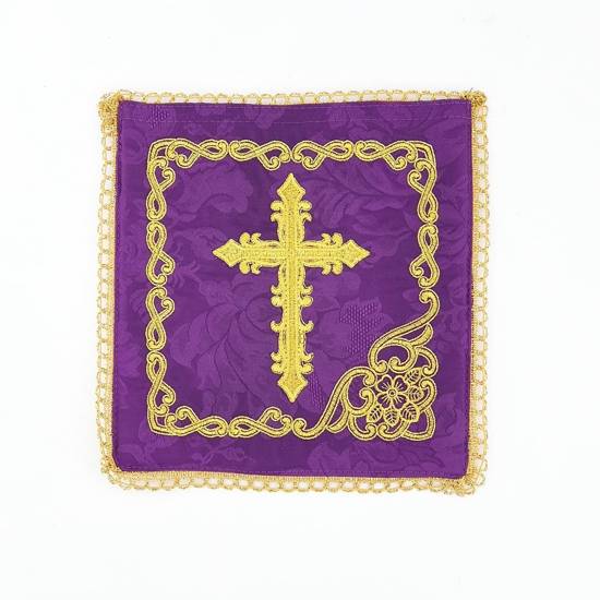 Palka haftowana krzyż - fioletowy