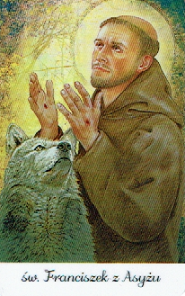Plastikowy obrazek - św. Franciszek z Asyżu