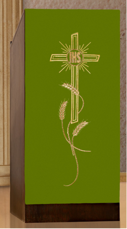 Serweta na lektorium haftowana - motyw krzyża i IHS 